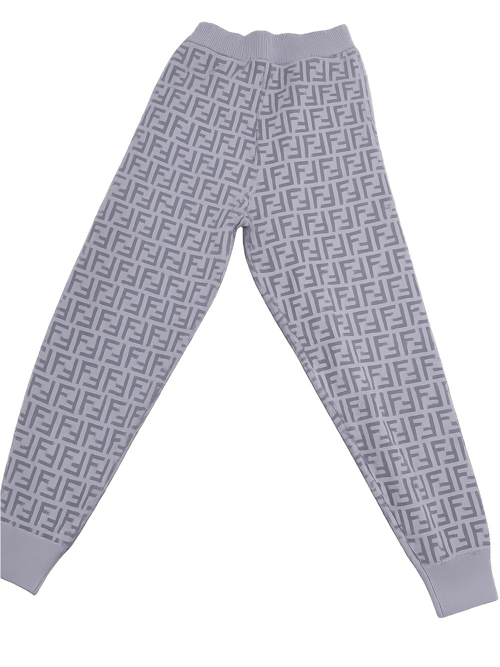 Authentic FENDI sweater Gray FF Logo heavy Knit Joggers sweats